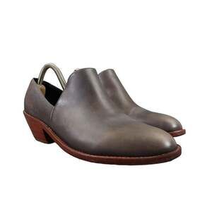 Fortress of Inca Shoes Womens 38 Bootie Madeline Leather Grey Slip On Block Heel